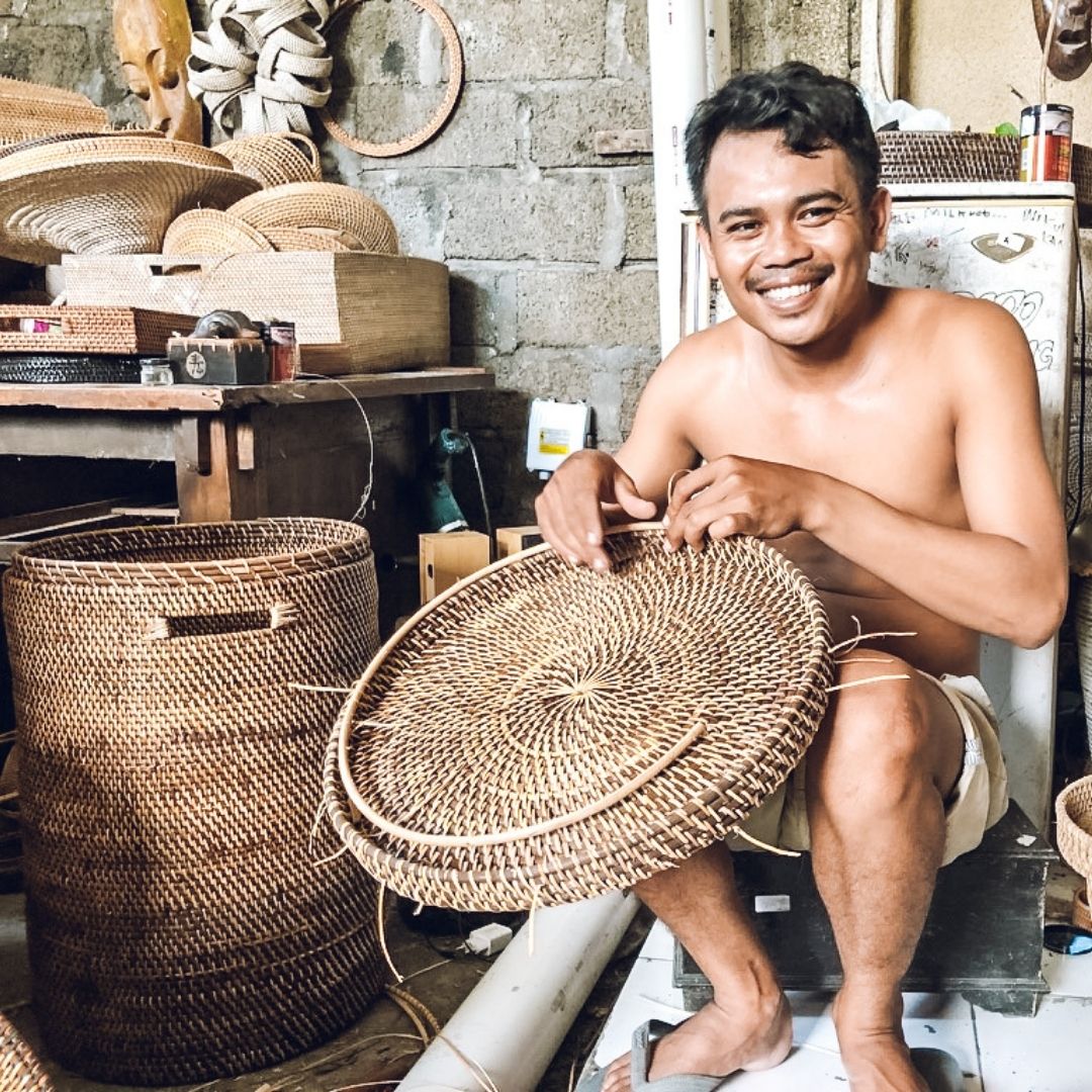 Rattan Wäschekorb Aga - Rattan mit Deckel braun